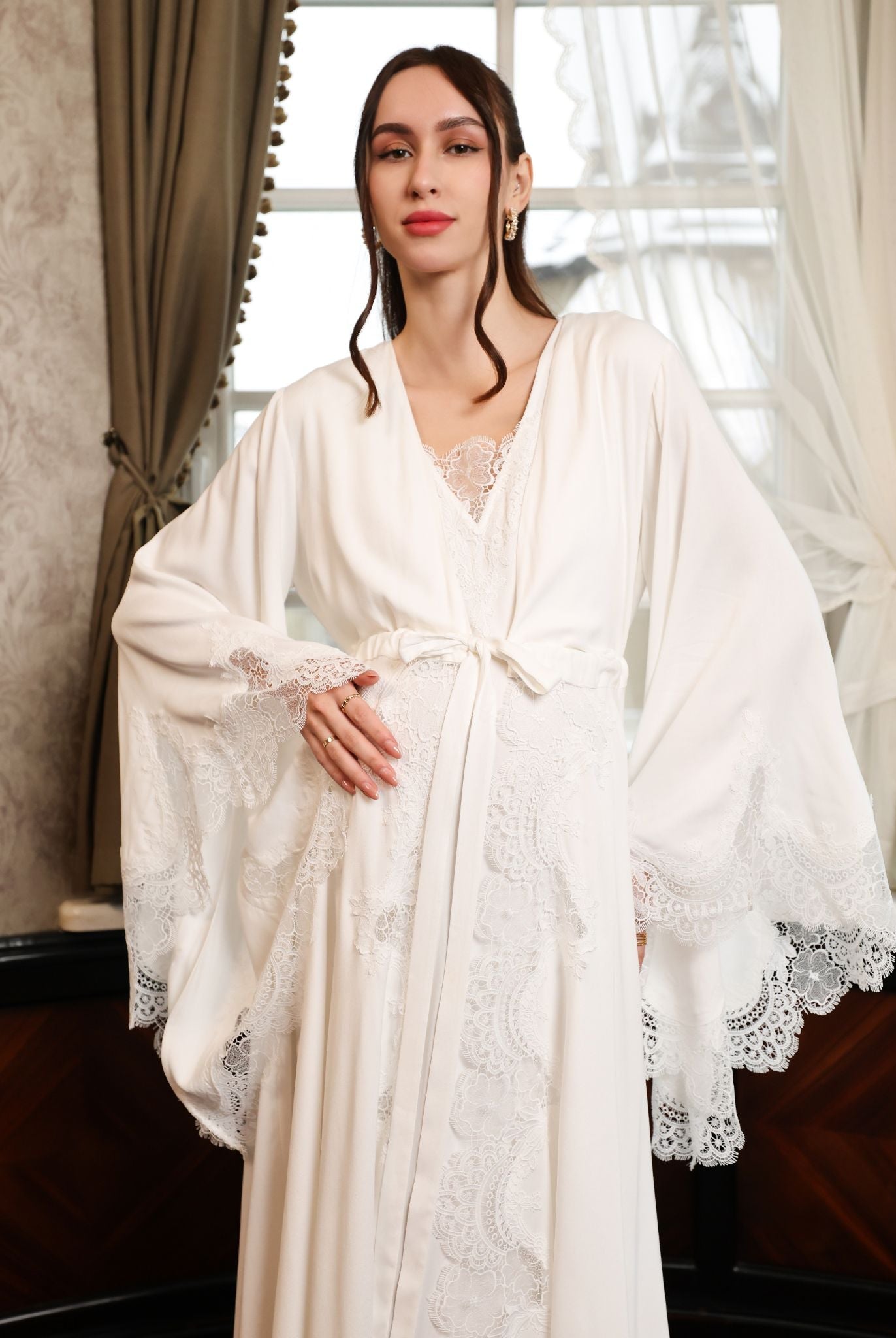 Mid-length shot focusing on the functional front buttons that provide discreet breastfeeding access.