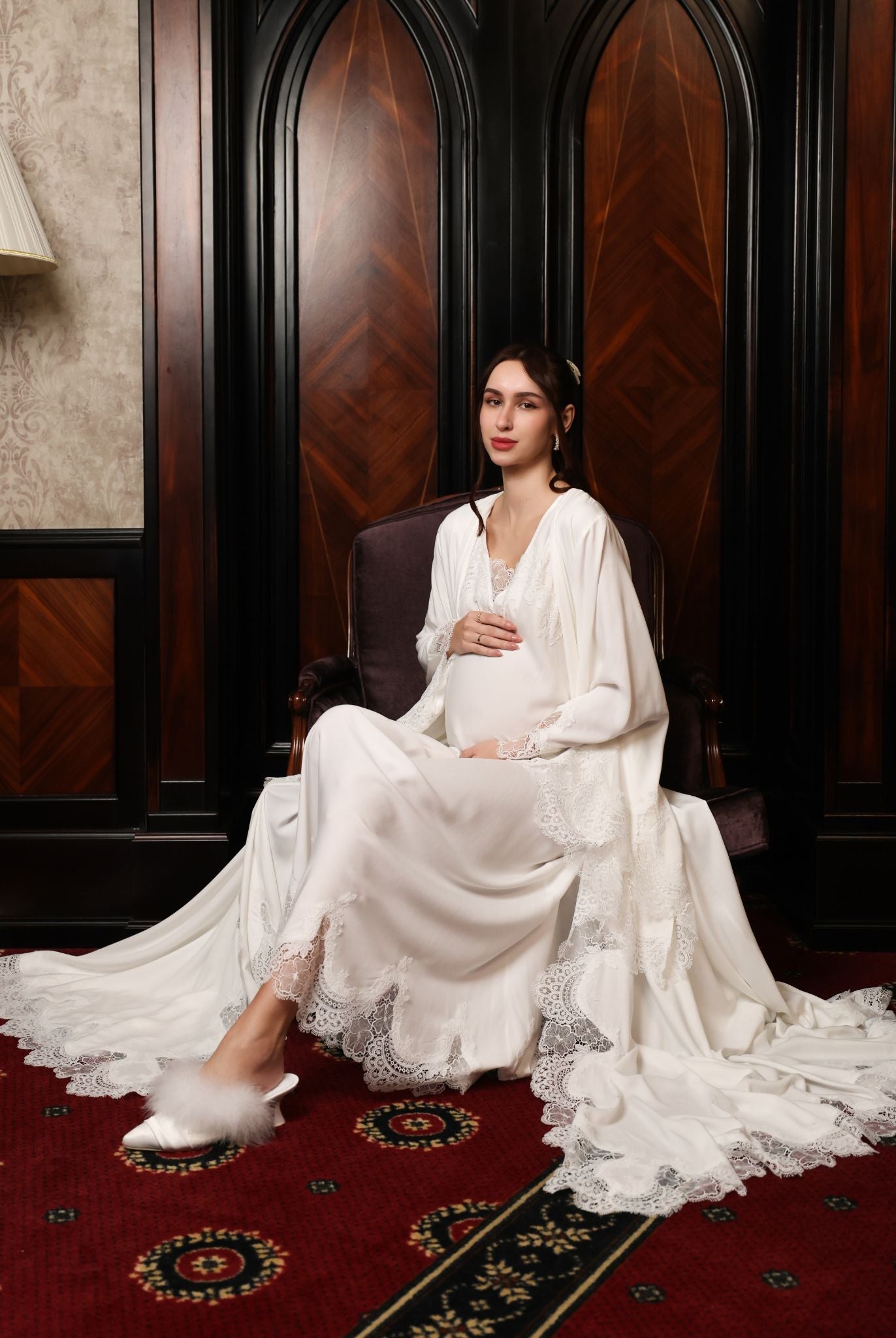 A creative seated pose showcasing the quiet luxury and comfort of the refined cotton-viscose blend.