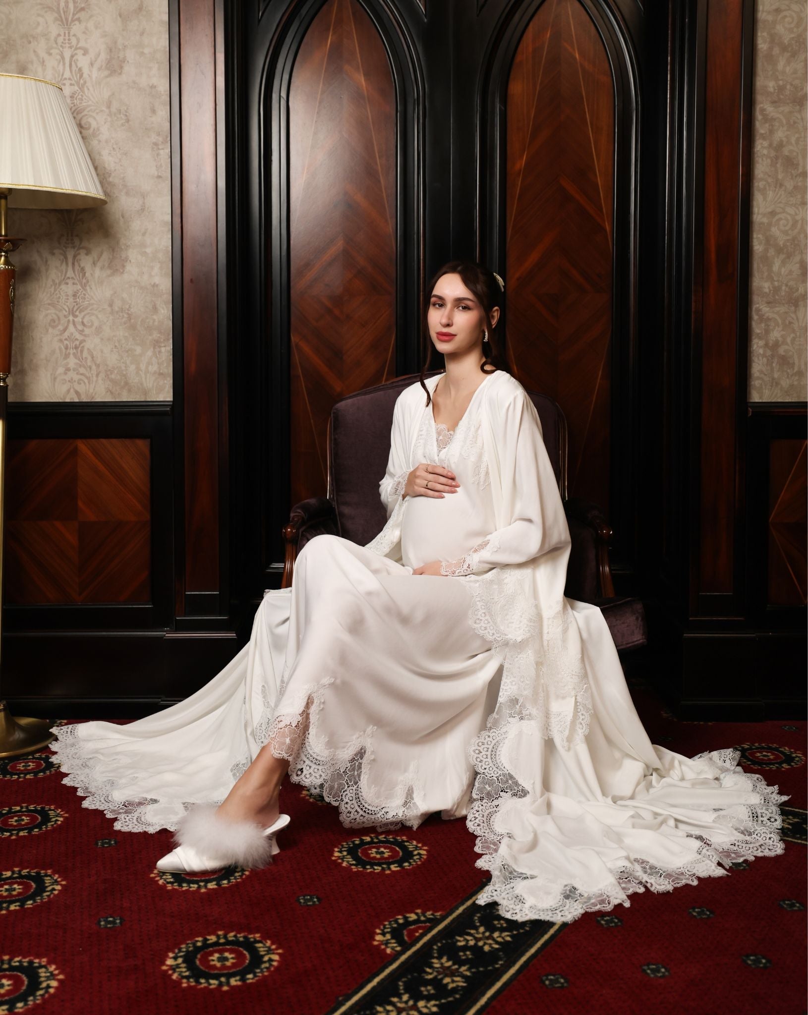 A creative seated pose showcasing the quiet luxury and comfort of the refined cotton-viscose blend.