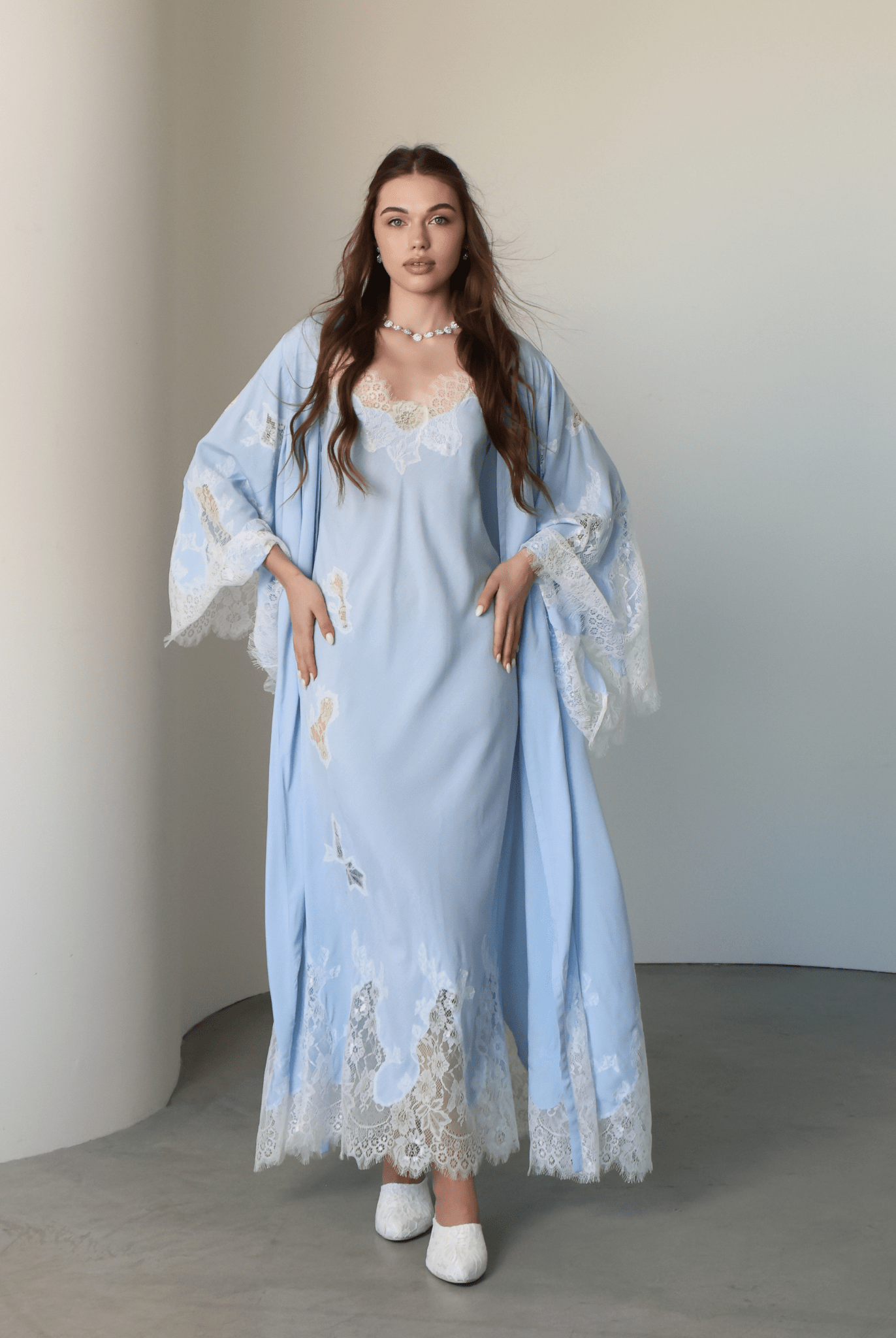 A relaxed view of the open robe, showcasing the gentle materials and maximum breathability for evening routines.