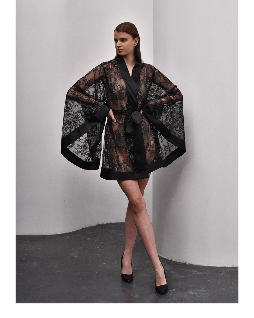 Perla Blue Robe and Nightgown Set