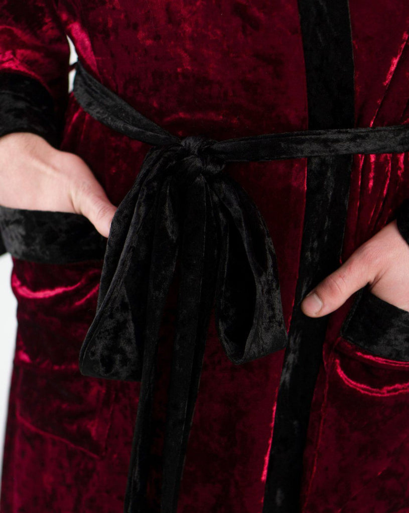 Crushed Velvet Green Kimono Mens