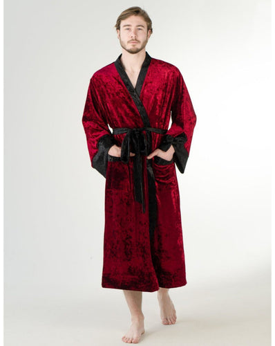 Crushed Velvet Green Kimono Mens