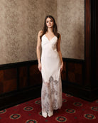 A clear shot of the sleeveless sleepwear, highlighting the modest elegance and contemporary luxury of the design.