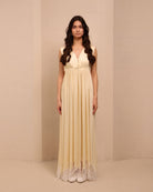 A serene portrait of the nightwear, capturing the sense of quiet luxury and the soft texture of the rayon fabric.