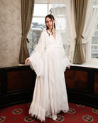 English: A maternity view of the Cotton Robe and Nightgown Set, offering elevated comfort and a flattering fit.