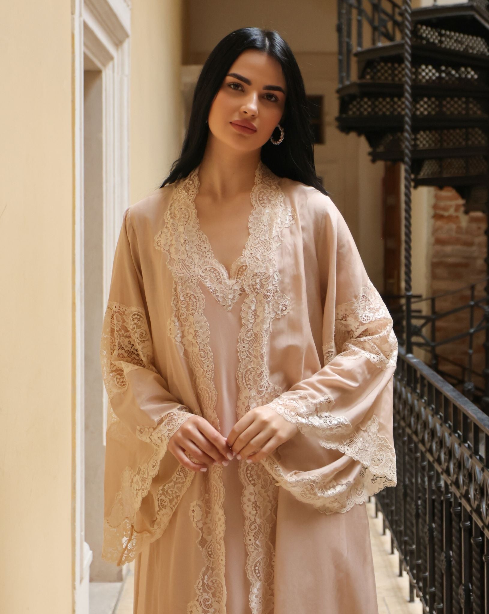 A mid-length shot of the full ensemble, illustrating the refined charm and peaceful experience of the maternity design.