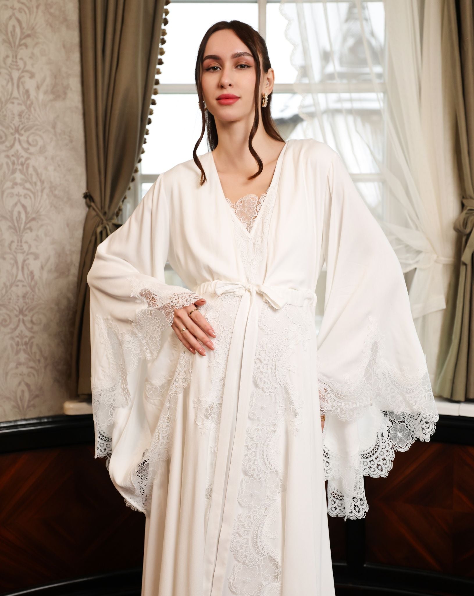 Mid-length shot focusing on the functional front buttons that provide discreet breastfeeding access.