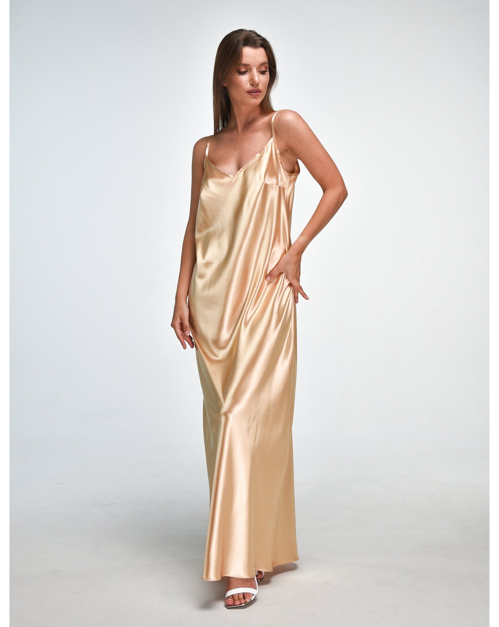 Gold satin nightgown best sale