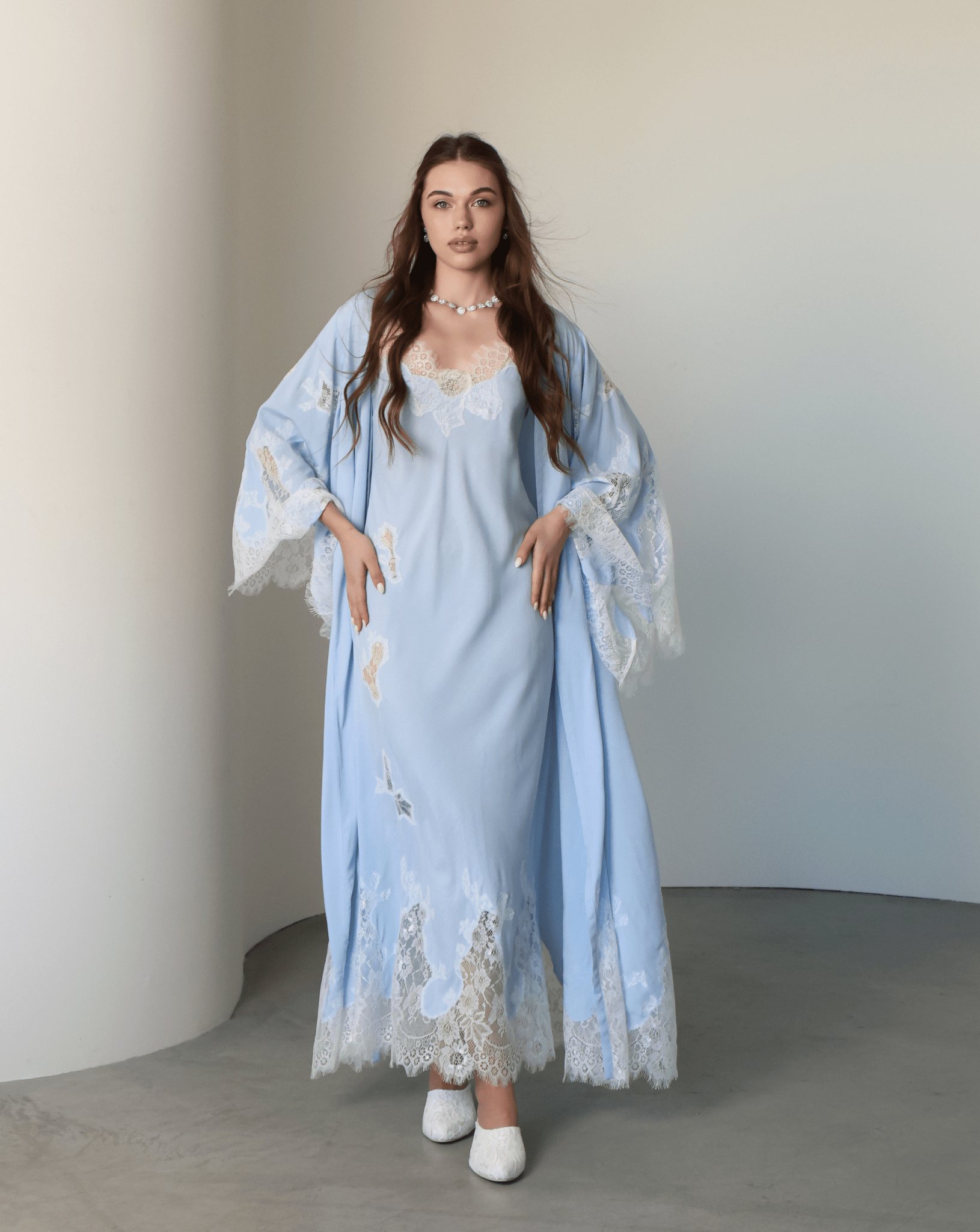 A relaxed view of the open robe, showcasing the gentle materials and maximum breathability for evening routines.