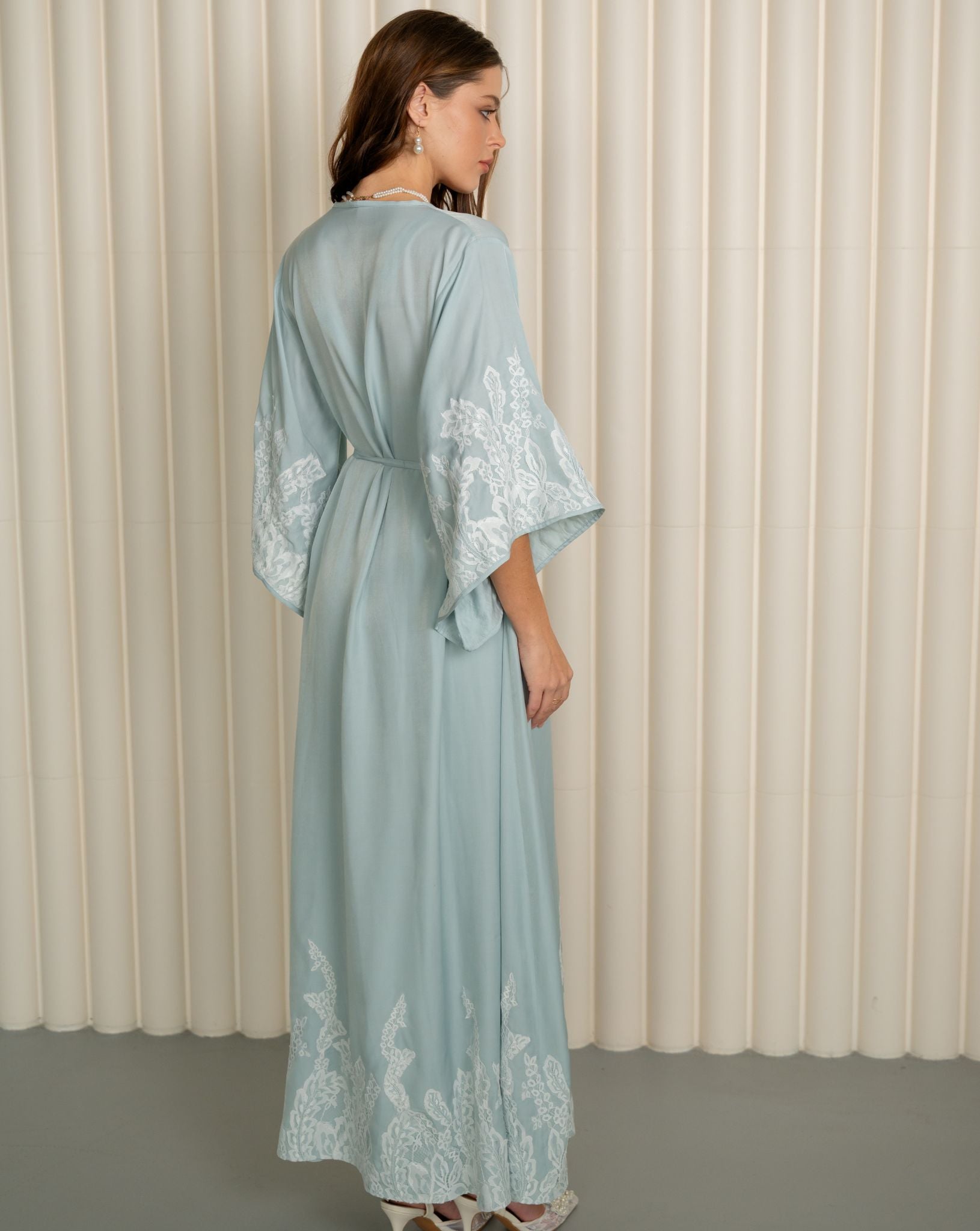 Kafemme light blue robe – back detail