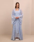 A static frontal view of the Robe and Nightgown Set, showcasing the soft, timeless silhouette and refined aesthetic.