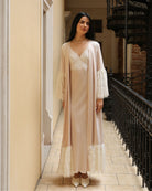 A serene static view of the full ensemble, illustrating the balanced design and the polished, feminine aesthetic.