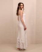 Side perspective of the nightdress, highlighting the effortless elegance and the soft touch against the skin.