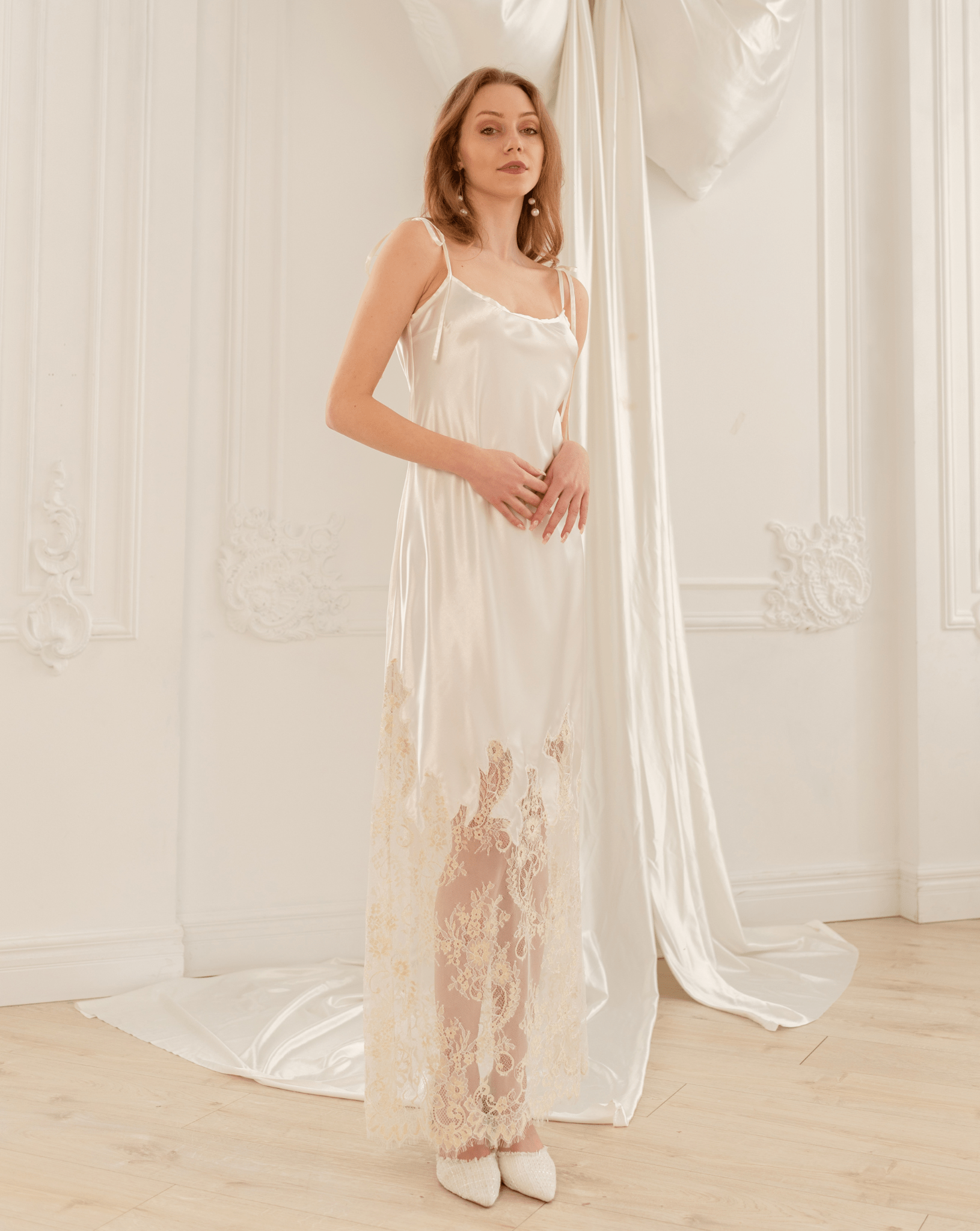 Floor Length Nightgown Long Silk Nightgowns And Robes Sets