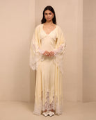 A static view of the open ensemble, showcasing the light and cool fabric that feels gentle on the skin.