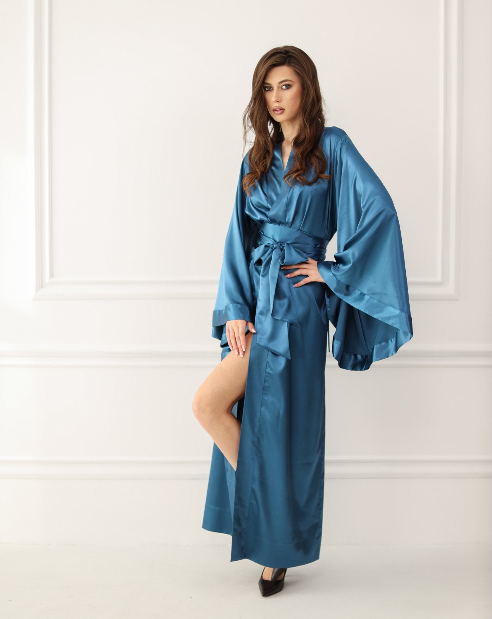 Silk Robe for Women,Silk Long Robe, Kimono Silk Robes,Silk Robe – KÂfemme
