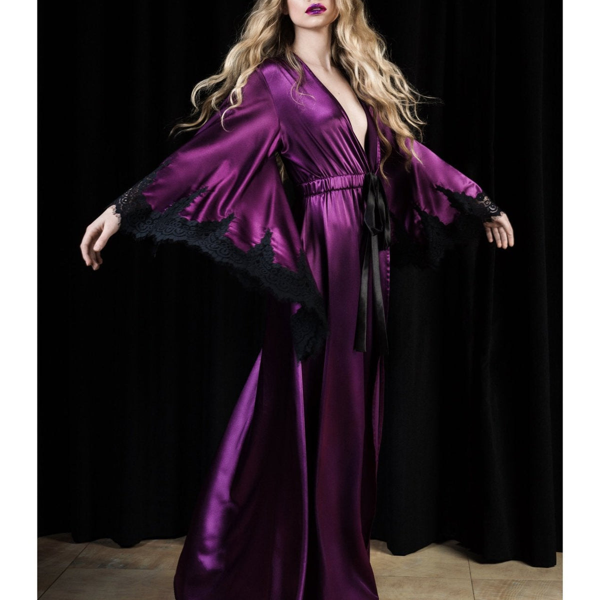 Crop Robe Purple Robe, Long Silk Robe, Luxury Robe, Sexy Robe, Robe – KÂfemme