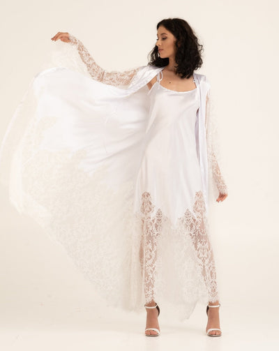 Bridal Silk Robe and Nightgown Set