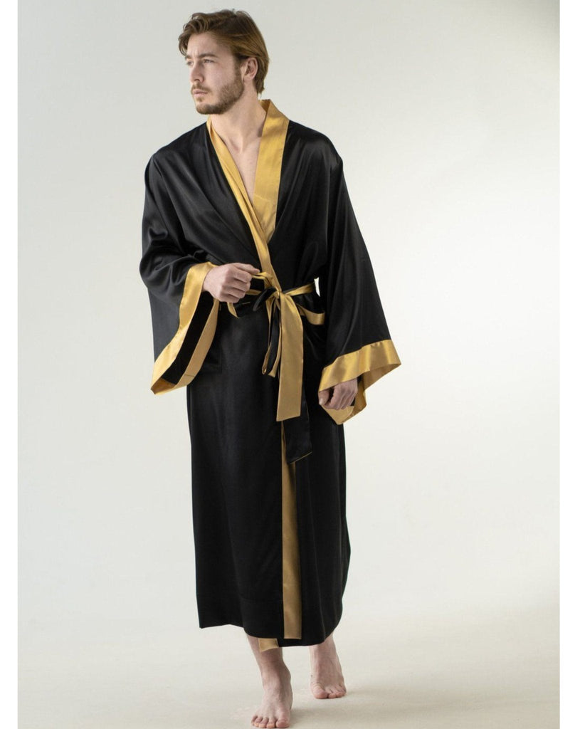 Mens Robe, Mens Silk Robe,Mens Kimono Robe, Green Kimono Mens – KÂfemme