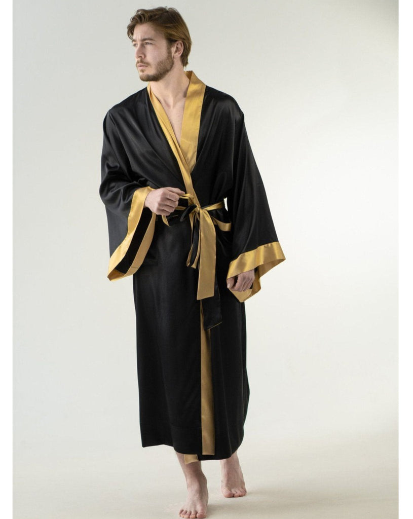 silk mens robe